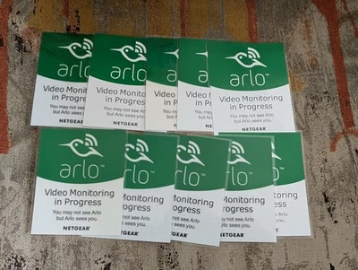 Netgear Arlo Green Sticker Decal Video Monitoring in Progress Lot of 10 3x3.5" - Image 1 of 4