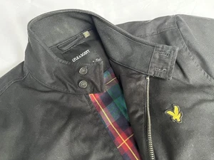Lyle And Scott Check Lined Harrington Jacket Black Sized Medium - Picture 1 of 7