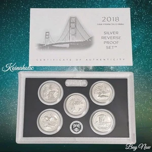 2018 S San Francisco Silver Reverse Proof Quarter Set No Box Just COA 5 Coin Set - Picture 1 of 13
