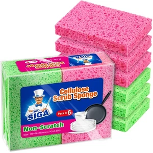MR.SIGA Scrub Sponges, Non-Scratch, 12 Pack - Picture 1 of 1