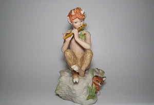 Pip The Elfin Player Cybis Bisque Porcelain Flights Of Fancy Faun Ltd Ed Figure - Picture 1 of 10