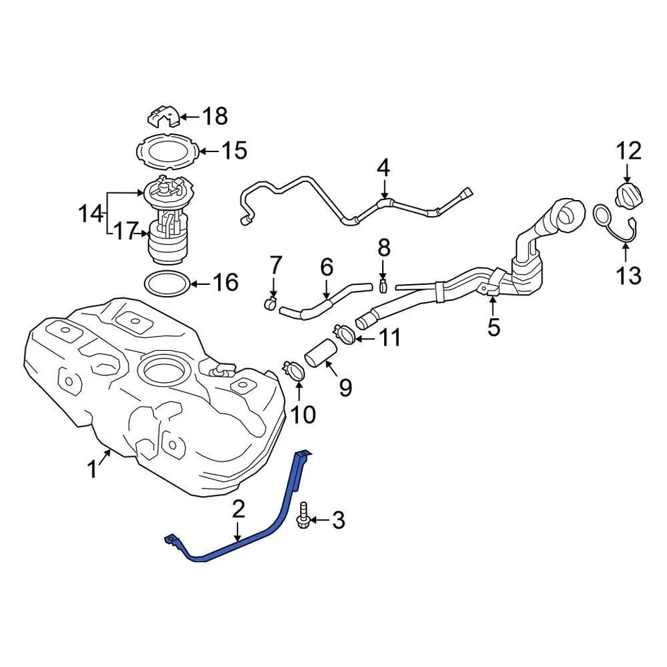 For Nissan Versa Note 2014-2019 Nissan 174061HK0A Right Fuel Tank Strap Foto 1 de 1