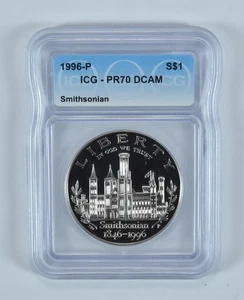 1996-P Smithsonian Commemorative Dollar PR70 DCAM ICG *4062 - Picture 1 of 5