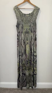 One World Maxikleid ärmellos Gr. Large grün Resortwear Boho Sublimation Fee - Bild 1 von 10