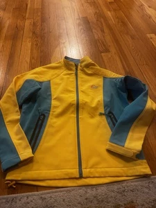 Lowe Alpine Women’s Soft Shell Mock Neck Full Zip Jacket Yellow Blue Size S - Picture 1 of 11