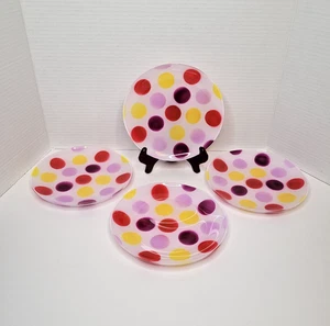 Lote de 4 platos de postre ensalada de vidrio batidos de amor Walther púrpura rojo amarillo - Imagen 1 de 12