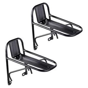 2pcs Front Bike Cargo Rack Metal: 5kg/11lb Strong Load Bicycle Touring Carrier - Picture 1 of 12