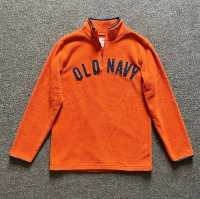 Old Navy Y2K 1/4 Zip Fleece Pullover Mock Neck Sweatshirt Orange / Blue Boys XL - Image 1 of 4