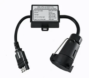 Conector de pasador redondo plano de 4 vías a 7 vías adaptador de enchufe de luz de enganche para remolque Euro - Imagen 1 de 4