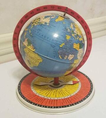 Vintage Replogle 6  Tin Rotating Globe • 59$