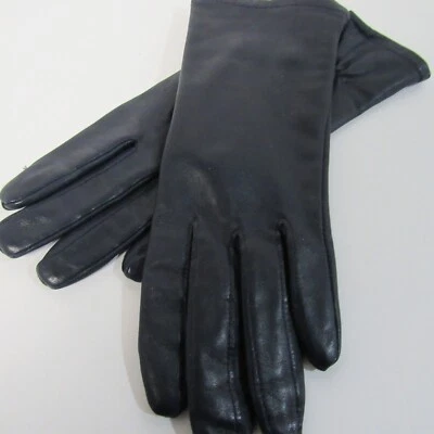 Guantes de cuero azul marino forrados talla 7 Foto 1 de 4