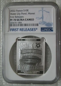 France 10 Euro 2022 Silver Proof Coin Water Lily Pond,Monet NGC PF70 - Picture 1 of 4
