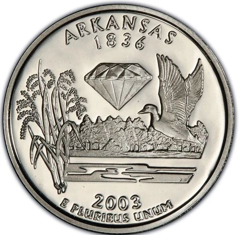 DEEP CAMEO 2003-S Arkansas Statehood Quarter AR 25c GEM PROOF BUY MORE SAVE MORE Cover