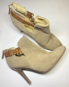 Coach Stiefeletten taupe hellbraun Wildleder mit Lederriemen Gr. 6B - Bild 1 von 9