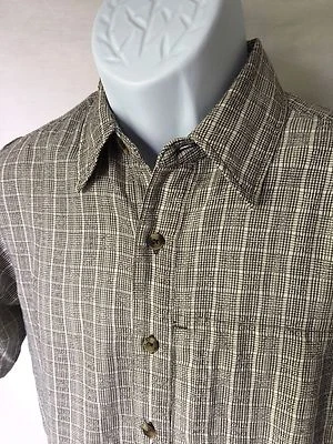 Camisa Royal Robbins Para Hombre Negra/Blanca A Cuadros Manga Corta Botón Exterior Pequeña Foto 1 de 4