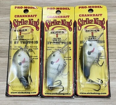 Strike King (Lot Of 3) Pro Model Series 1 Crankbaits, Bass Fishing, Brand New! - Image 1 of 4