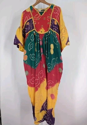 Judith Ann Creations Vintage TieDye Art Boho Batik Saks Fifth Avenue Dress OS - Image 1 of 4