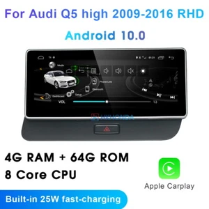 Android 10 Car GPS Auto Wifi Wireless Carplay For Audi Q5 8R 2009-2016 RHD High - Picture 1 of 12