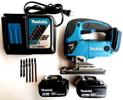 Makita XVJ03Z 18V Cordless Battery Jigsaw, 2) BL1840B Batteries, Charger, Blades - Image 1 of 4