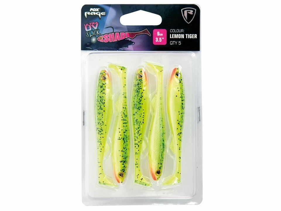 Fox Rage Slick Shad Packs 13cm 4pc Leurre Souple COULEURS