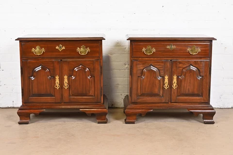 Harden Furniture Georgian Solid Cherry Wood Nightstands, Pair Cover
