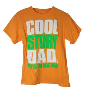 Alvin's Island Funny T Shirt Orange Small Cool Story Dad Now Give Me Some Money - Picture 1 of 7