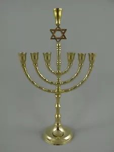 Menorah Menora Candelabro DAVIDSTERN Candelabro Chanukkaleuchter 7 Bracci - Foto 1 di 2