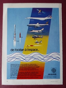 12/1978 PUB AEROSPATIALE CONCORDE ARIANE RALLYE AIRBUS CORVETTE EXOCET FRENCH AD - Picture 1 of 1