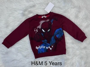 H&M Marvel Spiderman Sweatshirt Size 5 Years NWT - Picture 1 of 1