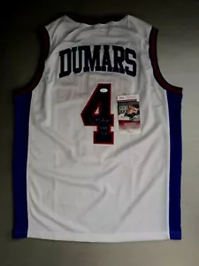 JOE DUMARS (HOF 06) SIGNED CUSTOM DETROIT WHITE JERSEY, JSA COA #WIT330067 - Picture 1 of 4