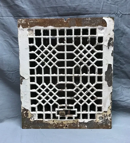Antique Cast Iron Arts & Crafts Heat Grate Floor Register 8x10 VTG Old 1131-23B Cover