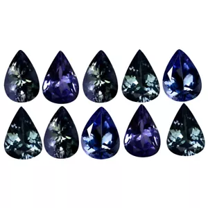3,87 quilates (10 piezas) Excelente corte de pera (6 x 4 mm) violeta azulada tanzanita - Imagen 1 de 1