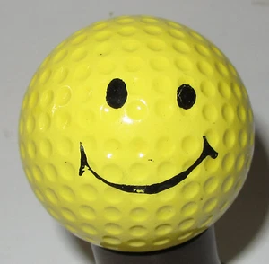 RARE 1970s/80s Unused Smile Smiley Face Yellow One Color Pre Emoji Golf Ball - Picture 1 of 6