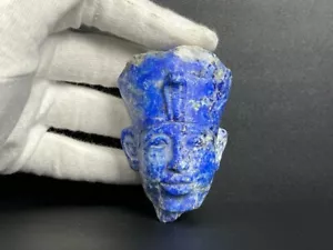 Cabeza de lapislázuli más pequeña de la reina NEFERTITI esposa real de Akenatón - Imagen 1 de 9