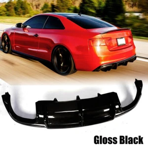 For Audi A5 Sline S5 B8.5 2012-17 Gloss Black Rear Bumper Diffuser Lip Body Kits - Picture 1 of 12