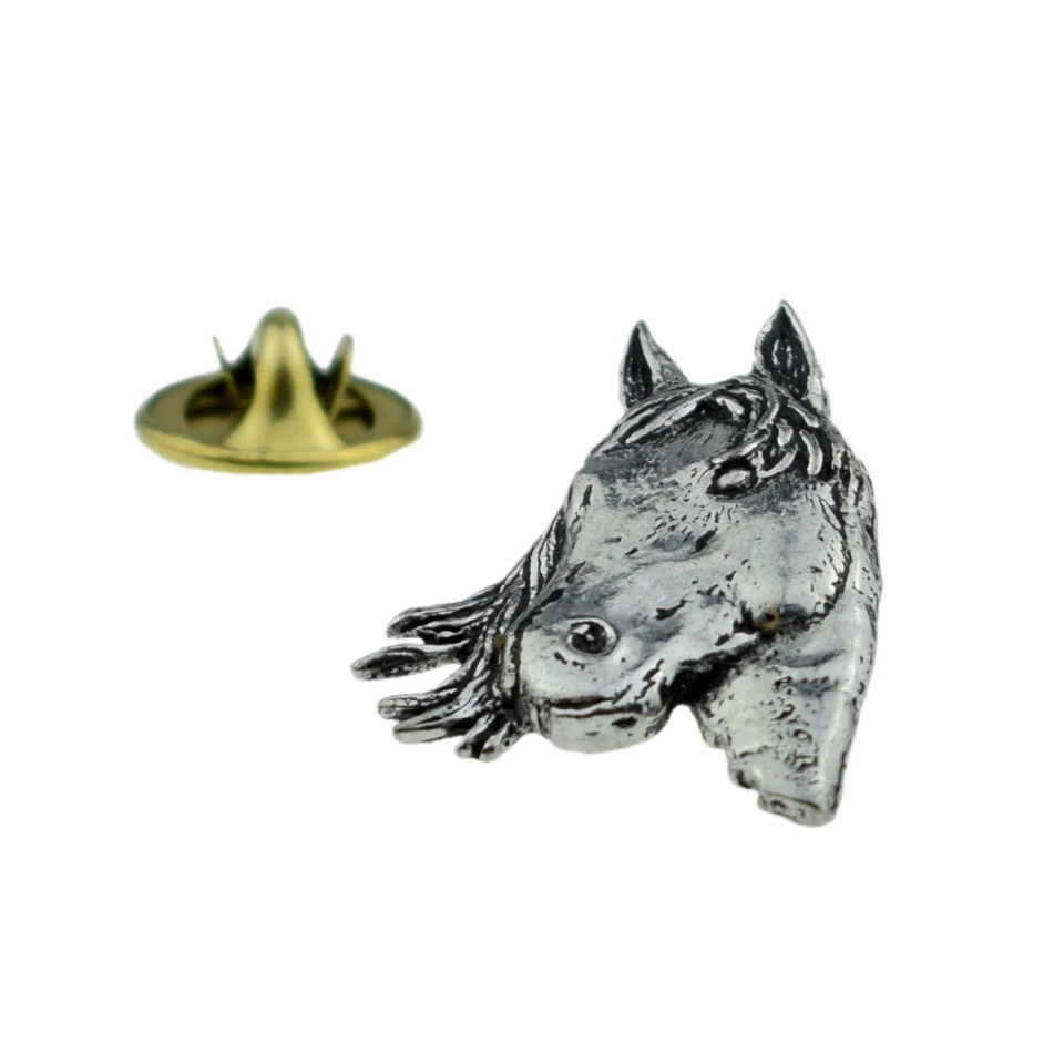 CADOGAN GIFTS Horses Head English Pewter Lapel Pin Badge XTSPBA01