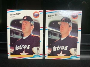 2 verschiedene Versionen Nolan Ryan 1988 Fleer #455 GLOSSY & Base - Bild 1 von 2