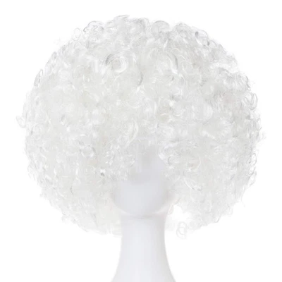 Peluca Afro Esponjosa Corta Unisex, Divertido Disfraz de Payaso Cabello Halloween Fiesta Utilería Foto 1 de 4
