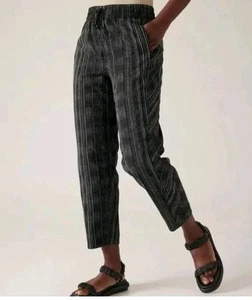 Pantalón tobillo Athleta Arrival amara rayas negro talla 6P - Imagen 1 de 11