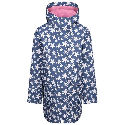 Trespass Girls Detachable Hood Unpadded Rain Jacket - Primdrop - Image 1 of 2