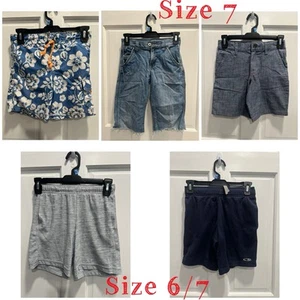 LOT Of 5 Boys Summer Shorts Including 1 Swim - SIZE 6 & 7 Mixed Brands Pre Loved - Picture 1 of 14