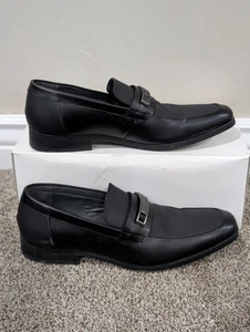 Größe 11 Herren Calvin Klein Jameson weiches Leder schwarz Slipper elegante Halbschuhe - Bild 1 von 7