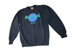 Vintage Hard Rock Cafe Atlanta Sweatshirt Herren Größe Large schwarz Rundhalsausschnitt Pullover 90er - Bild 1 von 10