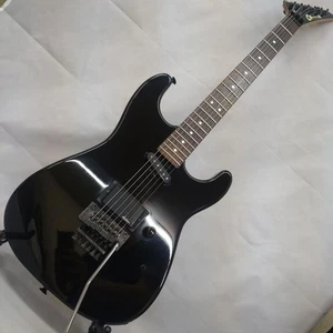 Charvel Jackson Dinky type Black Made in Japan Electric Guitar Used From Japan - Picture 1 of 18