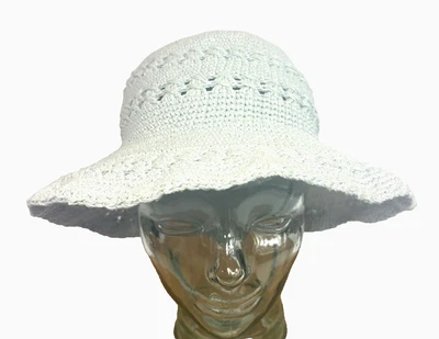 Sombrero para el sol tejido Liz Claiborne talla única para la mayoría de los colores azul claro Foto 1 de 4