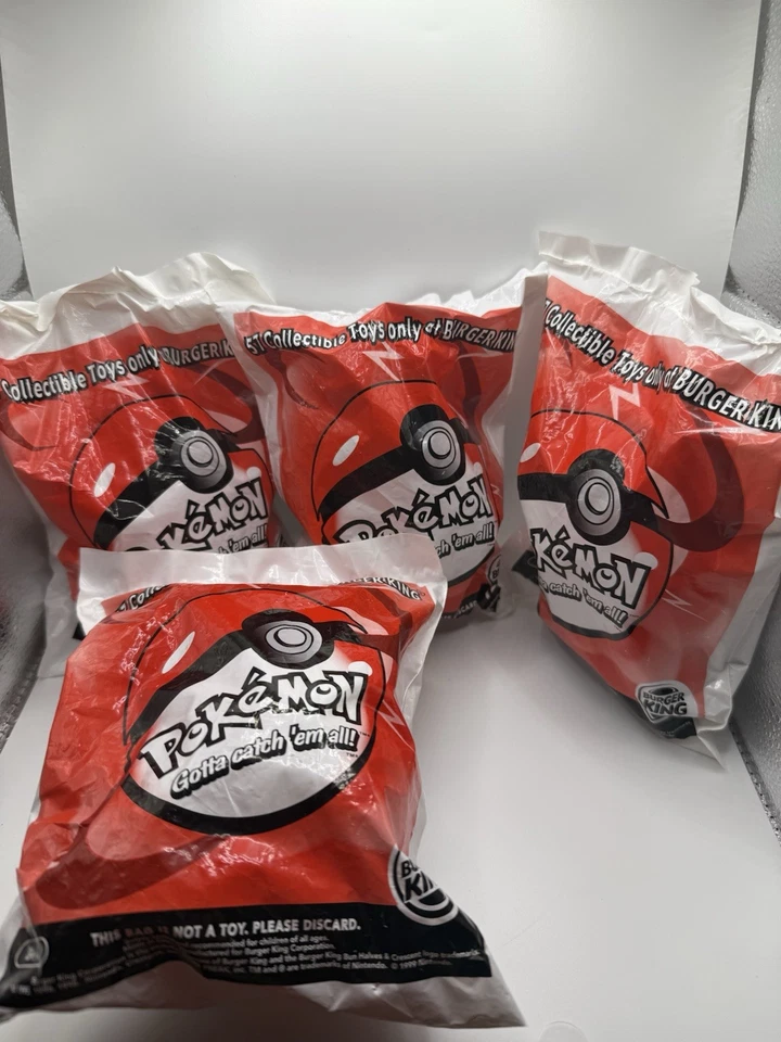Juguetes Pokémon Burger King 1999 - Lote sellado de 4 Dragonite, Nidoran, Clefairy Foto 1 de 1