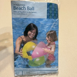 Vintage New Beach Ball Multicolor Panels 24" Sealed Ages 3 And Up - Picture 1 of 7