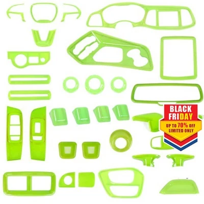 Green Interior Cover Trim Kit Decor Frame for Dodge Challenger 2015+ Accessories - Image 1 of 2