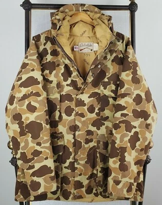 VTG CABELAS Size Large USA GoreTex Frogskin Camo Hooded Hunting Jacket Coat Mens - Image 1 of 4