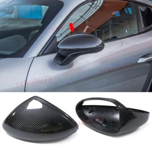 2017-2022 For Porsche 718 Boxster Cayman Carbon Fiber Rearview Mirror Shell Trim - Picture 1 of 12